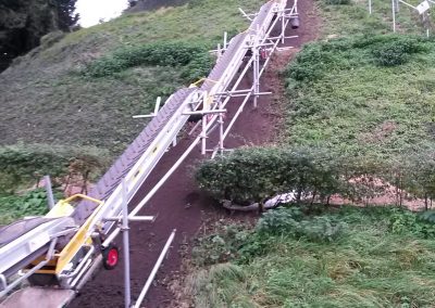 A detailed view of the technical project at Marlborough Mound, showcasing intricate landscaping and structural work.