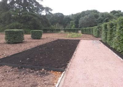 The 7306 Country Estate midway through the landscaping project, showing progress and development.