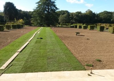 The 7306 Country Estate midway through the landscaping project, showing progress and development.