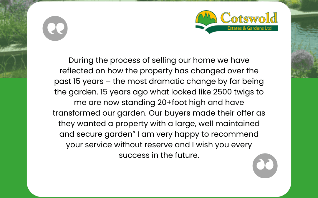 Well-Maintained Garden Boosts House Sale – Customer Testimonial