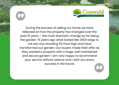 Well-Maintained Garden Boosts House Sale – Customer Testimonial