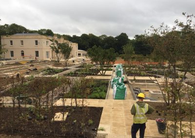 The 7306 Country Estate midway through the landscaping project, showing progress and development.